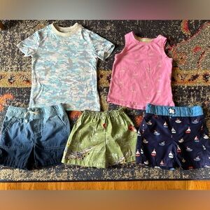 Lot Summer Swim trunks, palm trees sailboat, sharks Coco Moon Garanimals 18m